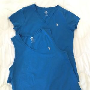 Two U.S Polo ASSN  Active women’s shirt; Large